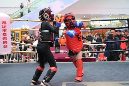 潍坊市第五届体育旅游消费季——潍坊市青少年武林大会散打搏击比赛举行(图2)